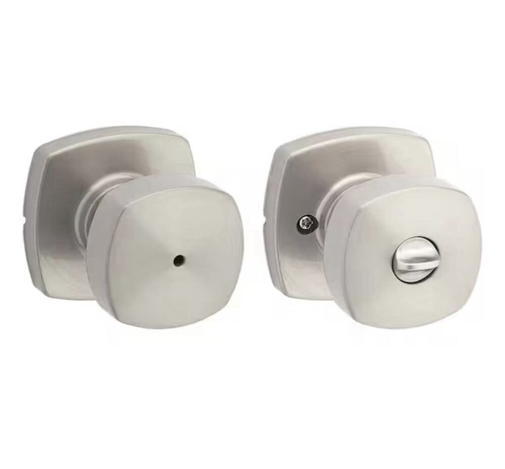 Kwikset Arroyo Satin Nickel Bed/Bath Knob with Soft Modern Rose